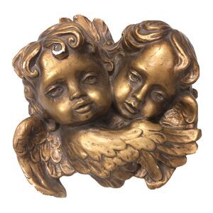 Vintage 3D Cherub Angels Plaster Chippy Gold Baroque Heavy Antique Wall Art